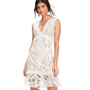 RYSE The Label Lulus White Lace Size‎ XS Michi Graduation Wedding Mini Dress